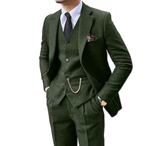 Retro Herringbone Three Piece Tuxedo